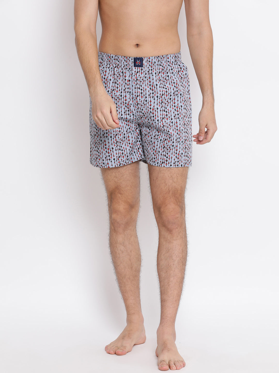 Grey Printed Boxer - Men Boxers