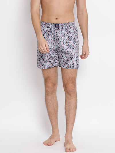 Grey Printed Boxer - Men Boxers