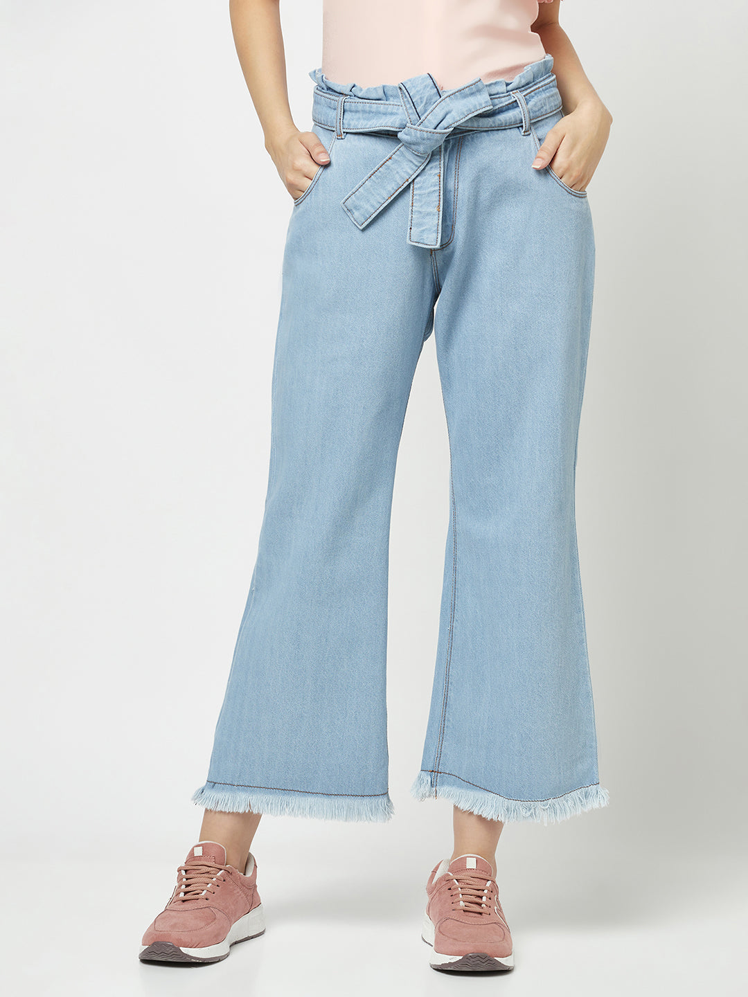 Crimsoune Club Blue Belted Denims