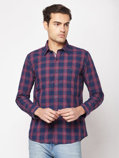  Checked Purple Shirt