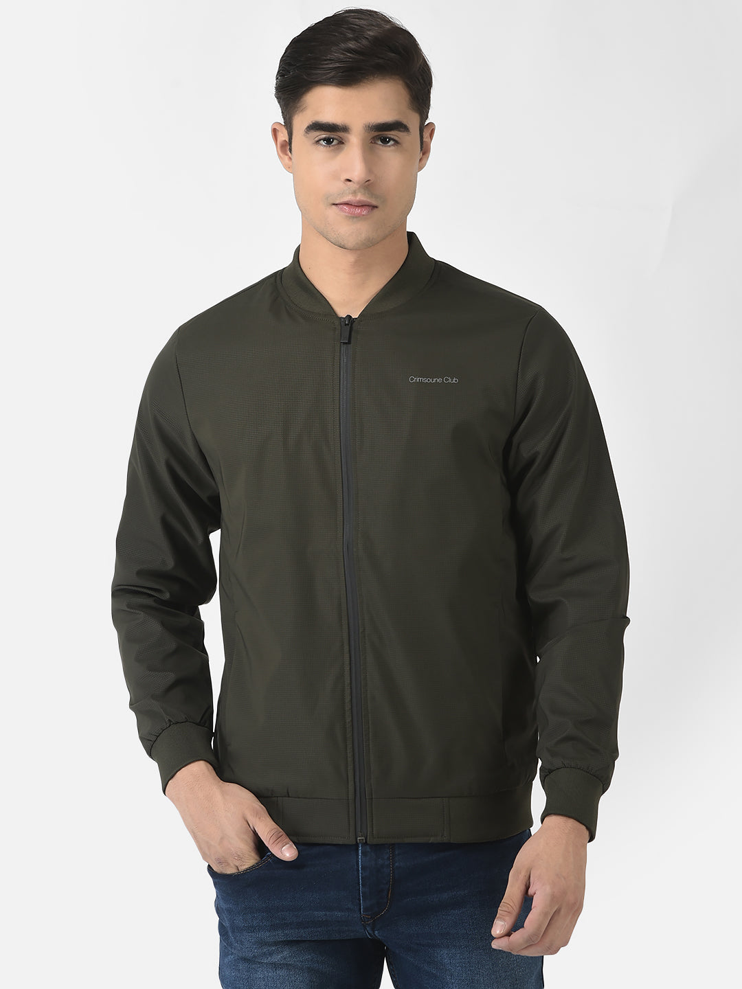  Olive Green Jacket with Logo Work 