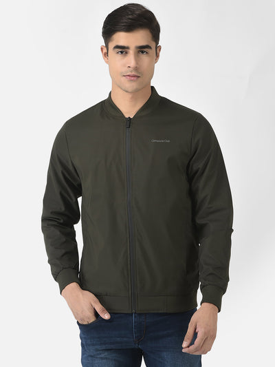  Olive Green Jacket with Logo Work 