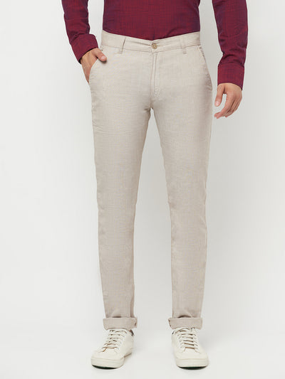 Cream Trousers - Men Trousers