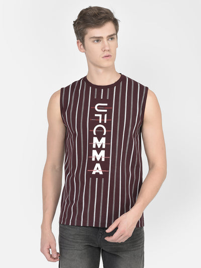  Wine Striped Tank T-Shirt