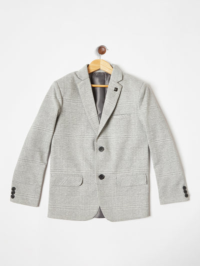 Grey Checked Single Breasted Blazer freeshipping - Crimsoune Club