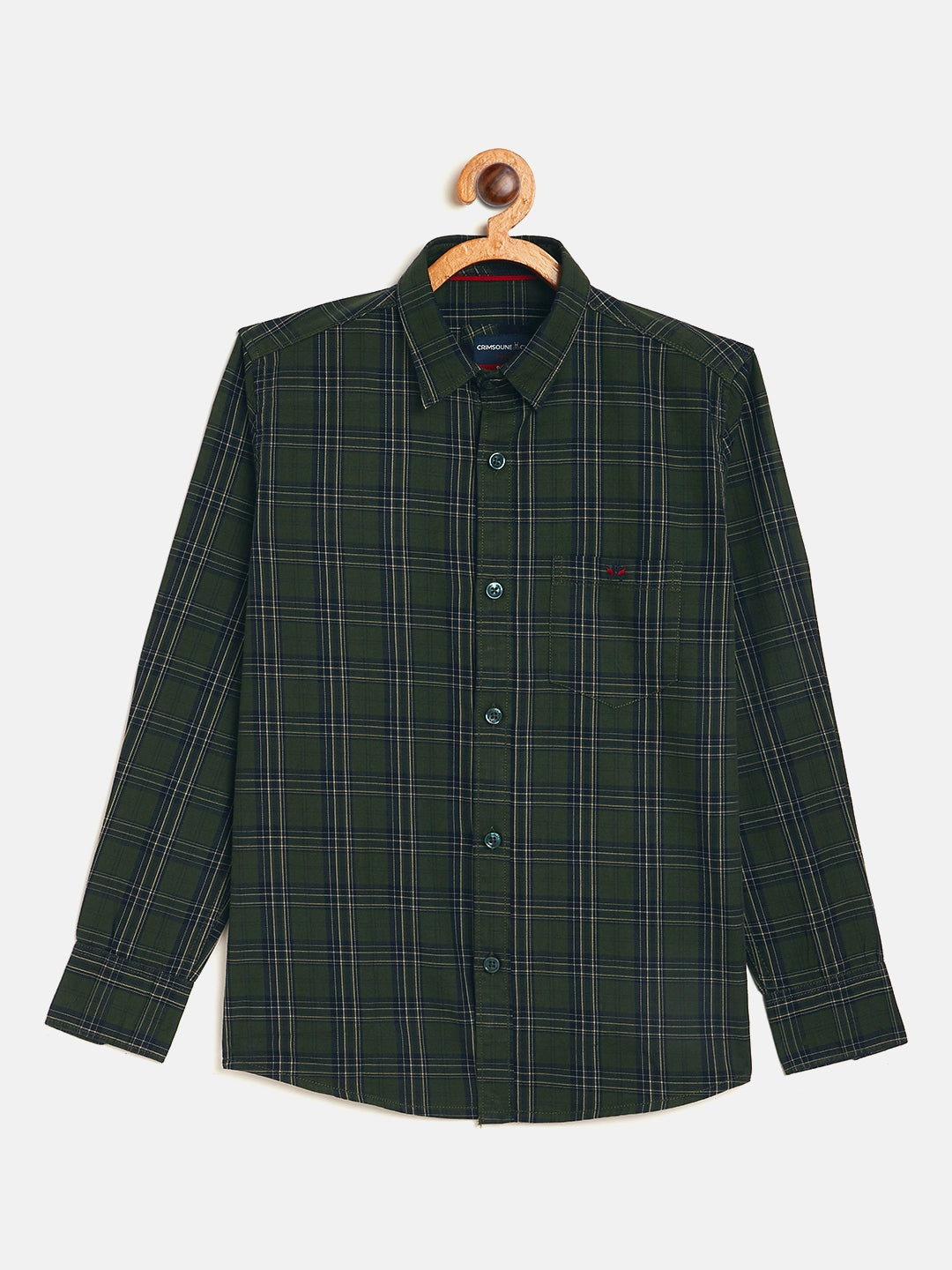 Green Checked Full Sleeves Shirt - Boys Shirts