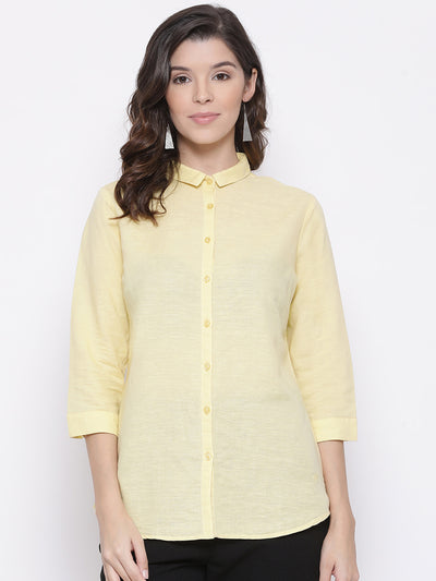 Yellow Slim Fit shirt - Women Shirts