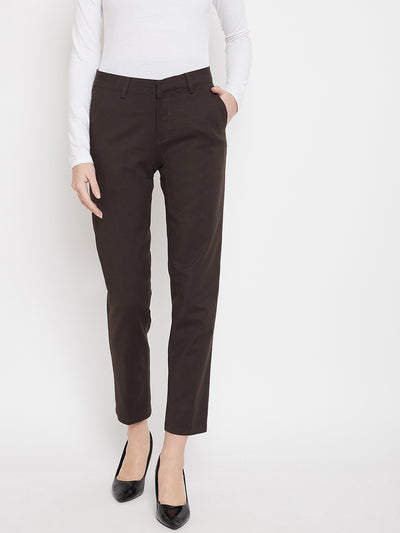 Brown Slim fit Chinos - Women Trousers