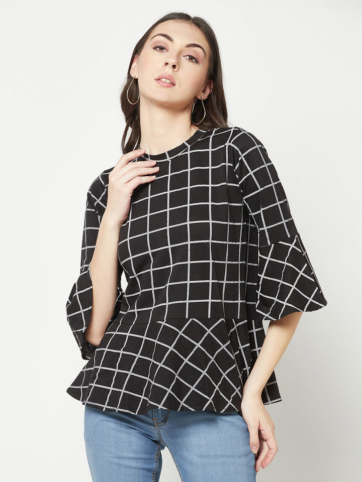  Black Peplum Top