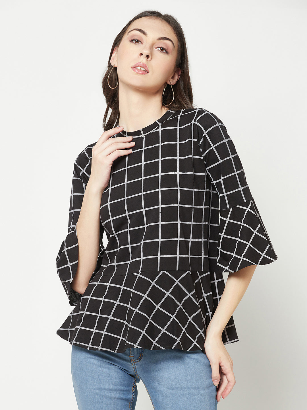  Black Peplum Top