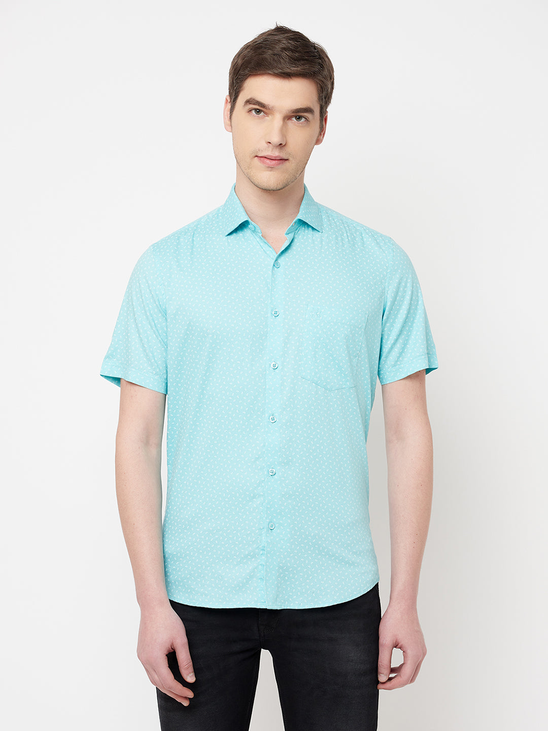 Green Printed Casual Shirt - Men Shirts