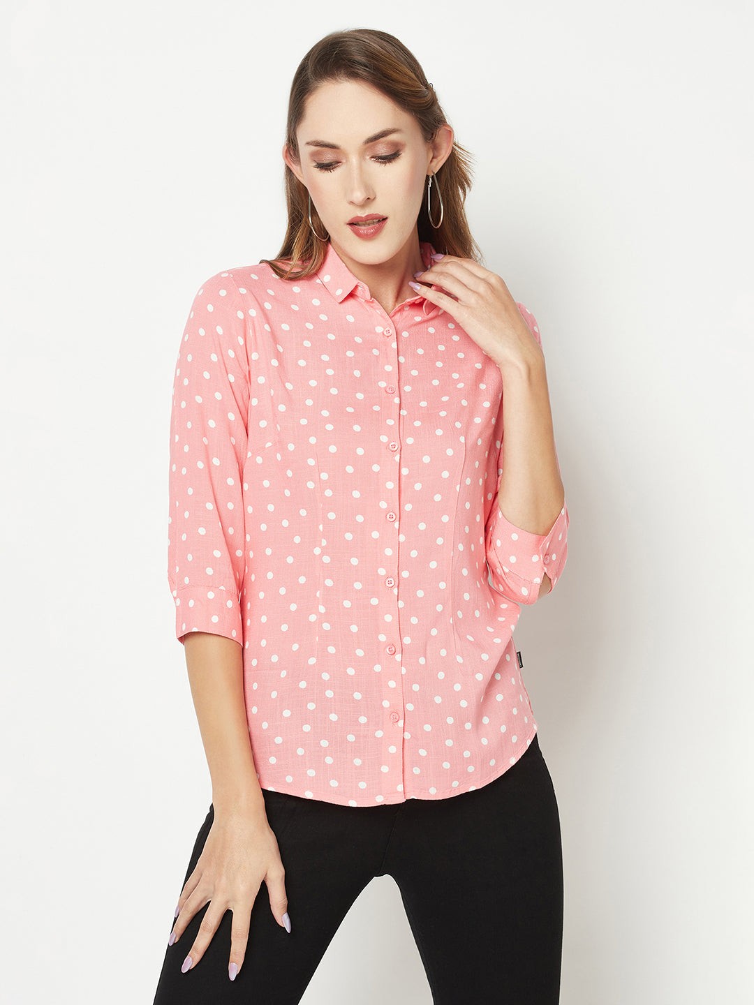  Pink Polka-Dotted Shirt