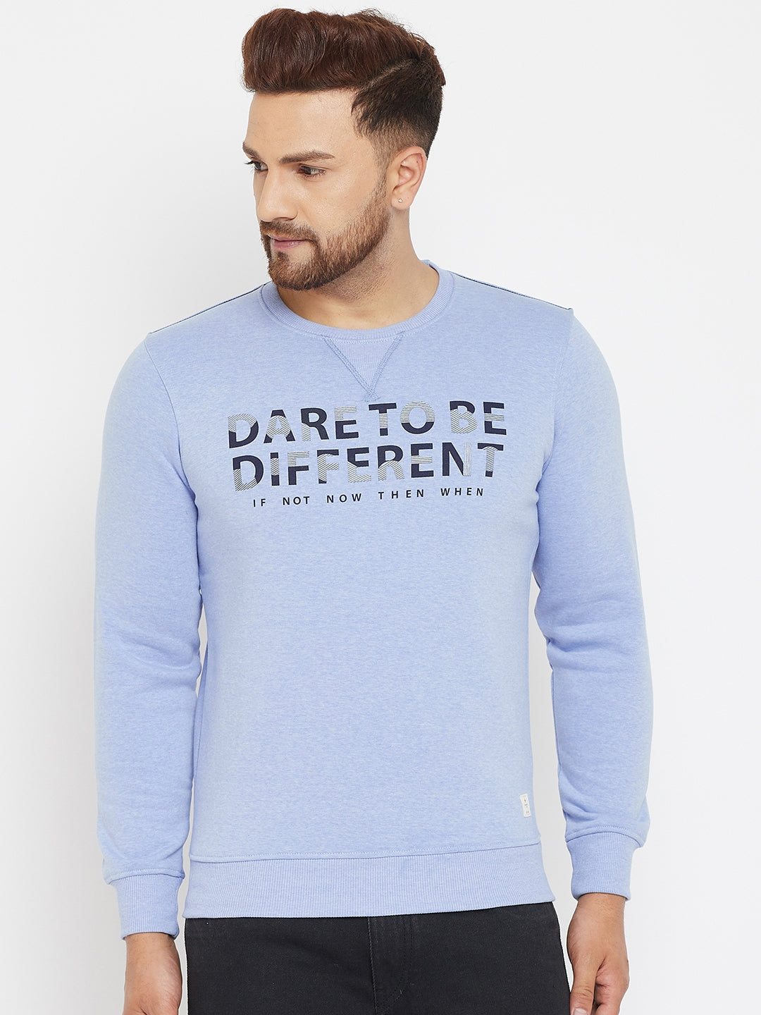 Blue Printed Sweatshirt - Men Sweatshirts