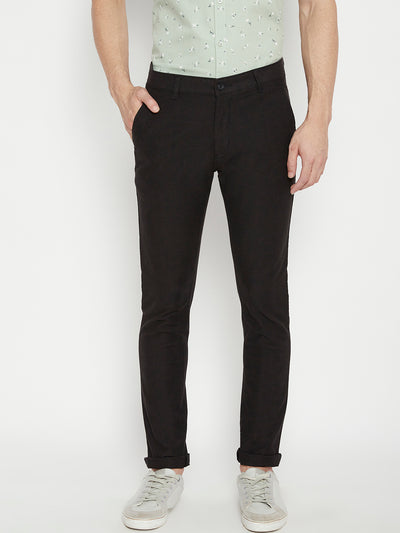 Black Slim Fit Trousers - Men Trousers