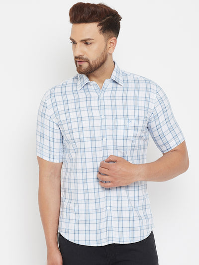 White Checked Shirt - Men Shirts