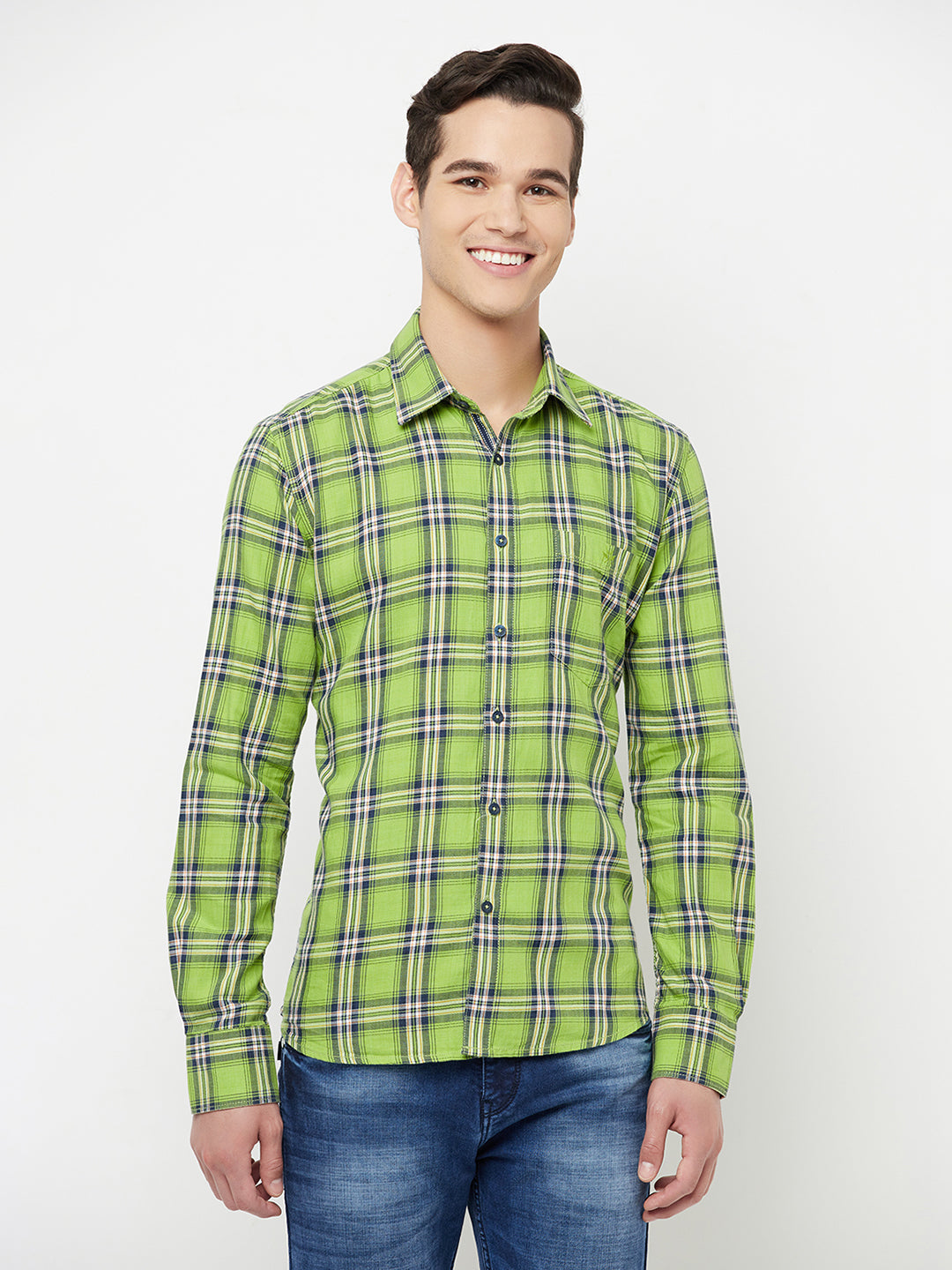 Green Checked Shirt - Men Shirts