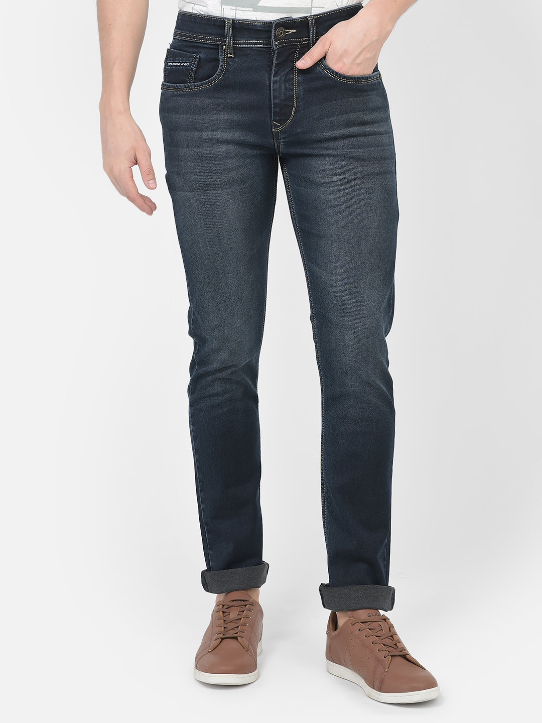  Blue Light Stone-Wash Jeans