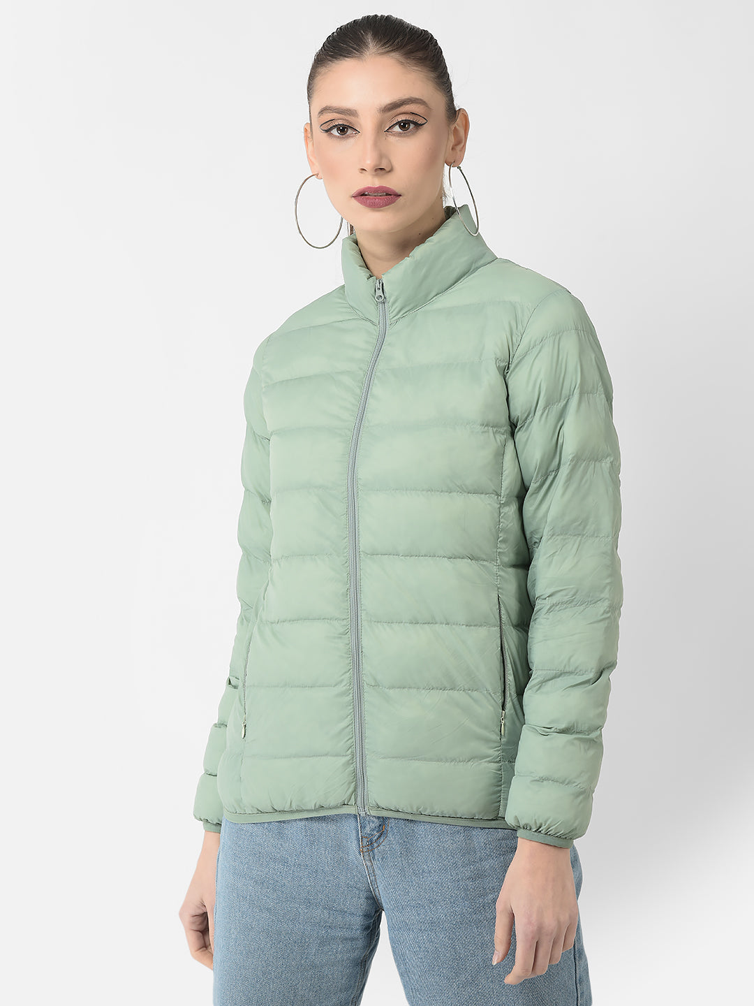  Mint Green Quilted Jacket 