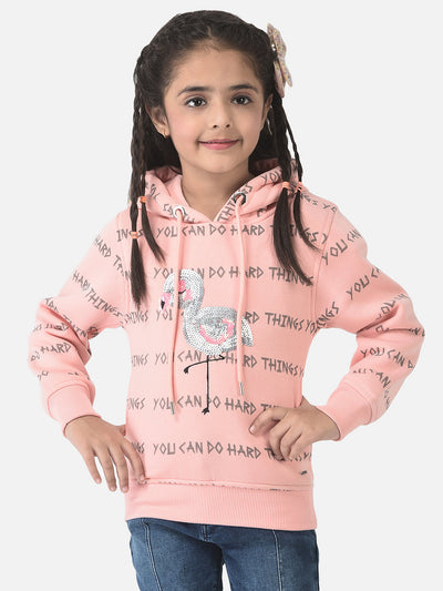  Pink Sweatshirt with Graphic Detailing 