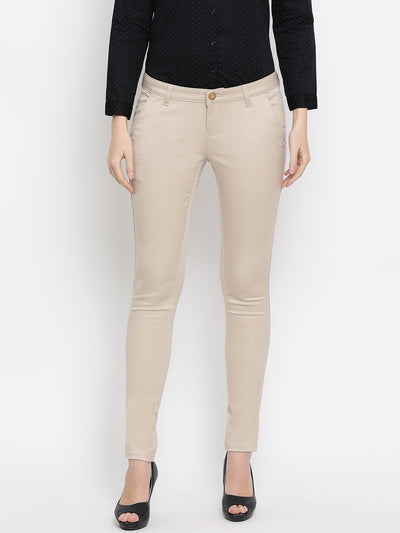 Beige Trousers - Women Trousers