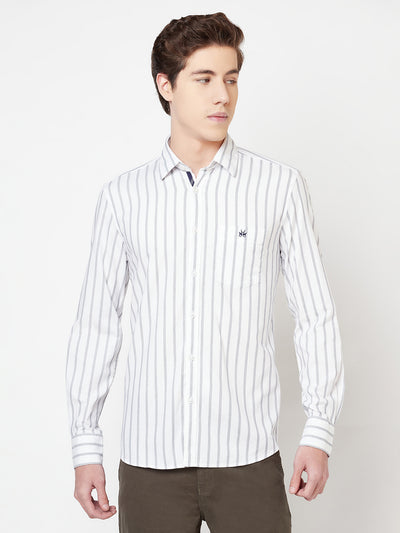 White Striped Shirt - Men Shirts