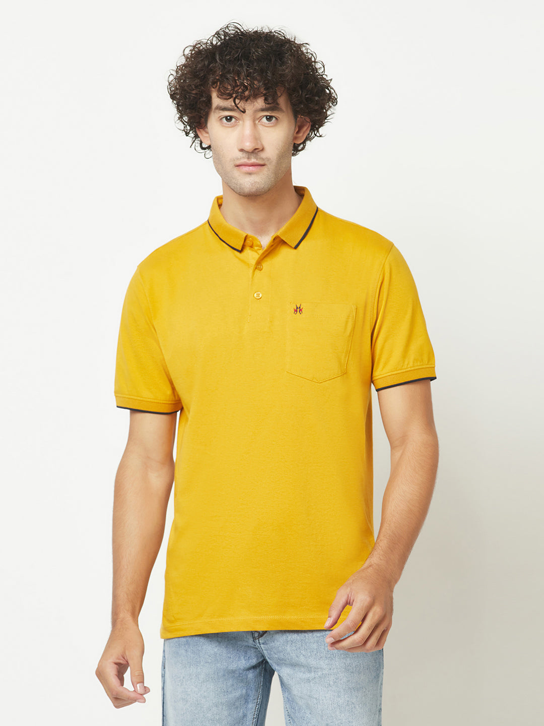  Plain Mustard Polo T-Shirt