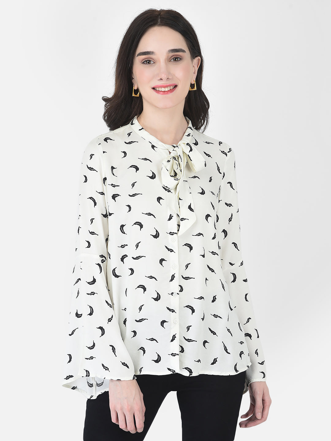 White Floral Top - Women Shirts