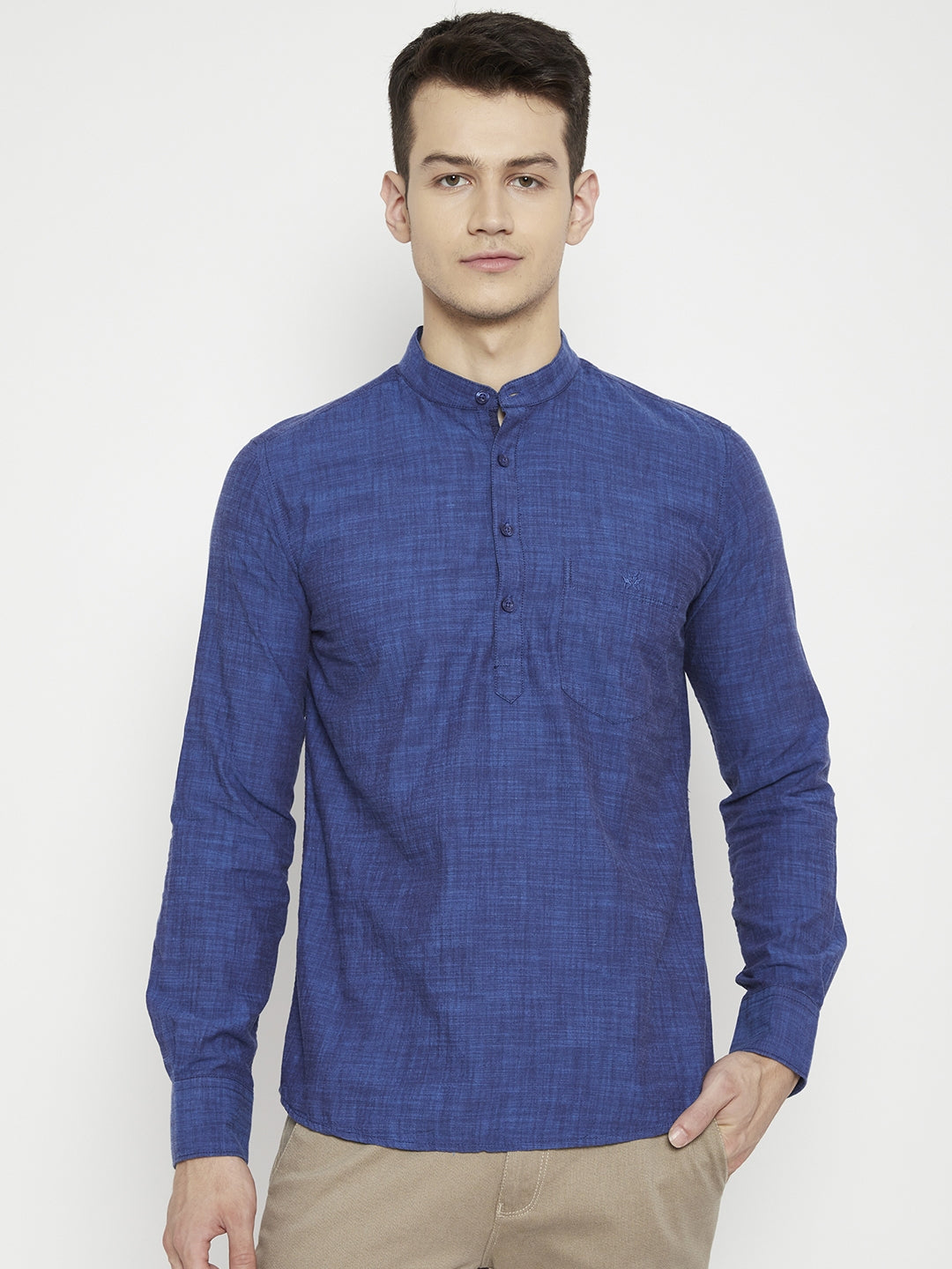 Navy Blue Slim Fit kurta - Men Kurtas