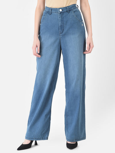 Blue Wide Leg Jeans - Women Jeans