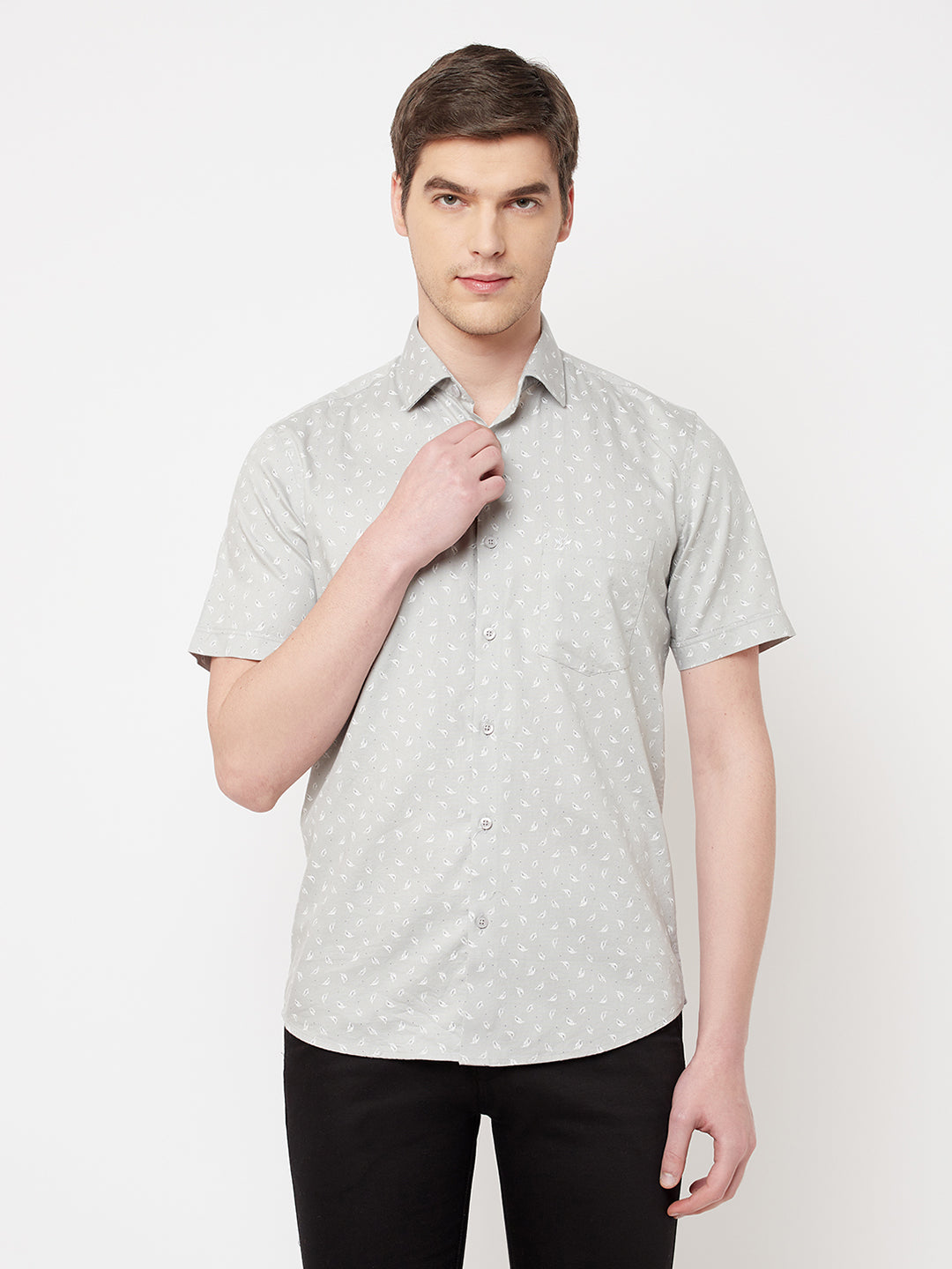 Grey Floral Shirt - Men Shirts