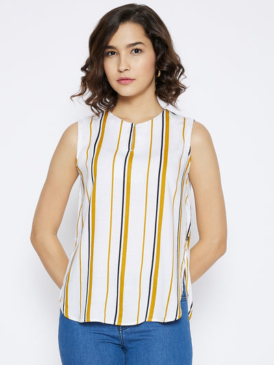 Mustard Striped Top - Women Tops