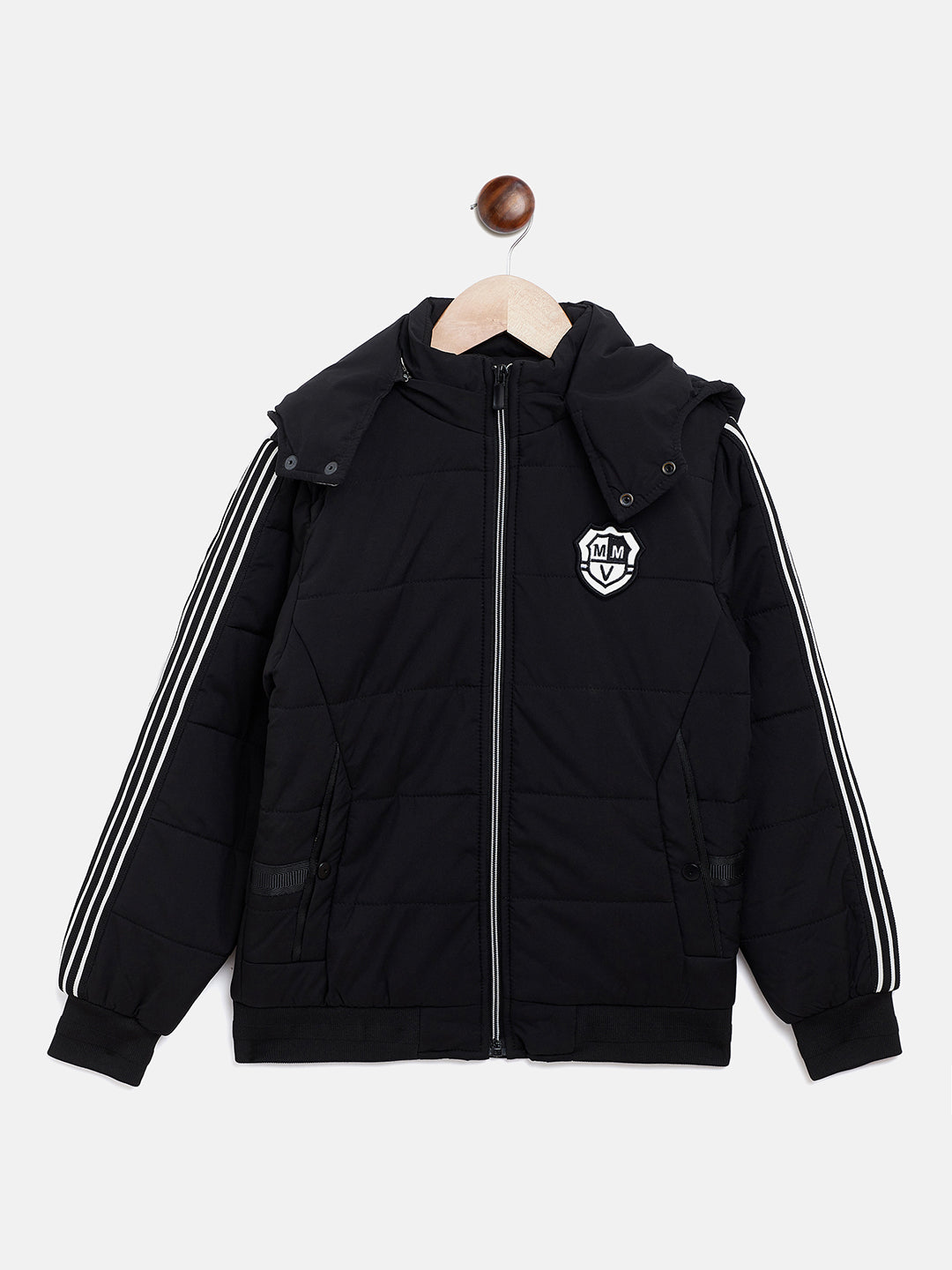 Black Detachable Hood Jacket - Boys Jacket