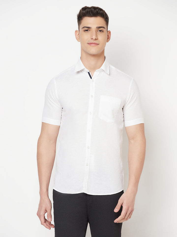 White Linen Shirt - Men Shirts