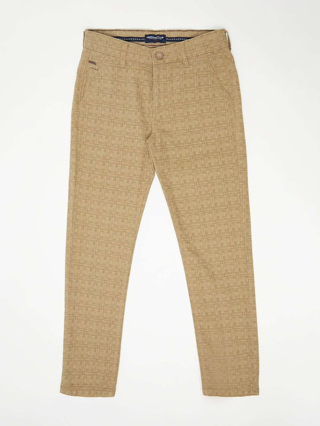 Beige Checked Trousers - Boys Trousers