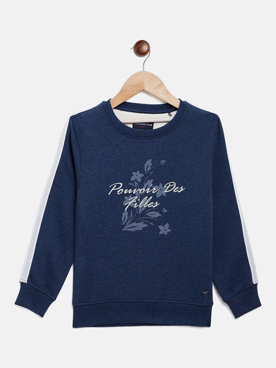 Blue Printed Sweatshirt - Girls Sweatshirts