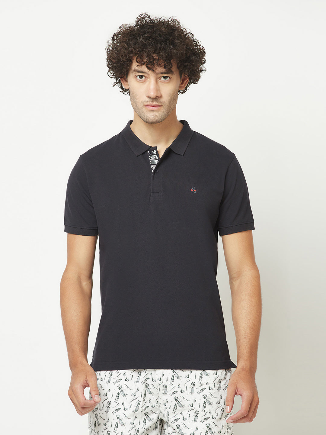  Navy Blue Plain Polo T-Shirt