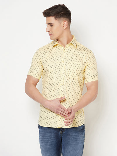 Yellow Floral Shirt - Men Shirts