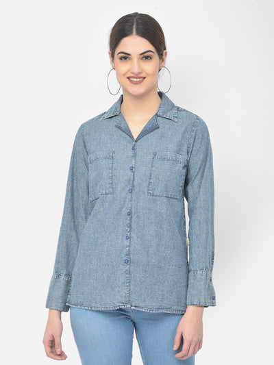 Blue Denim Shirt - Women Shirts