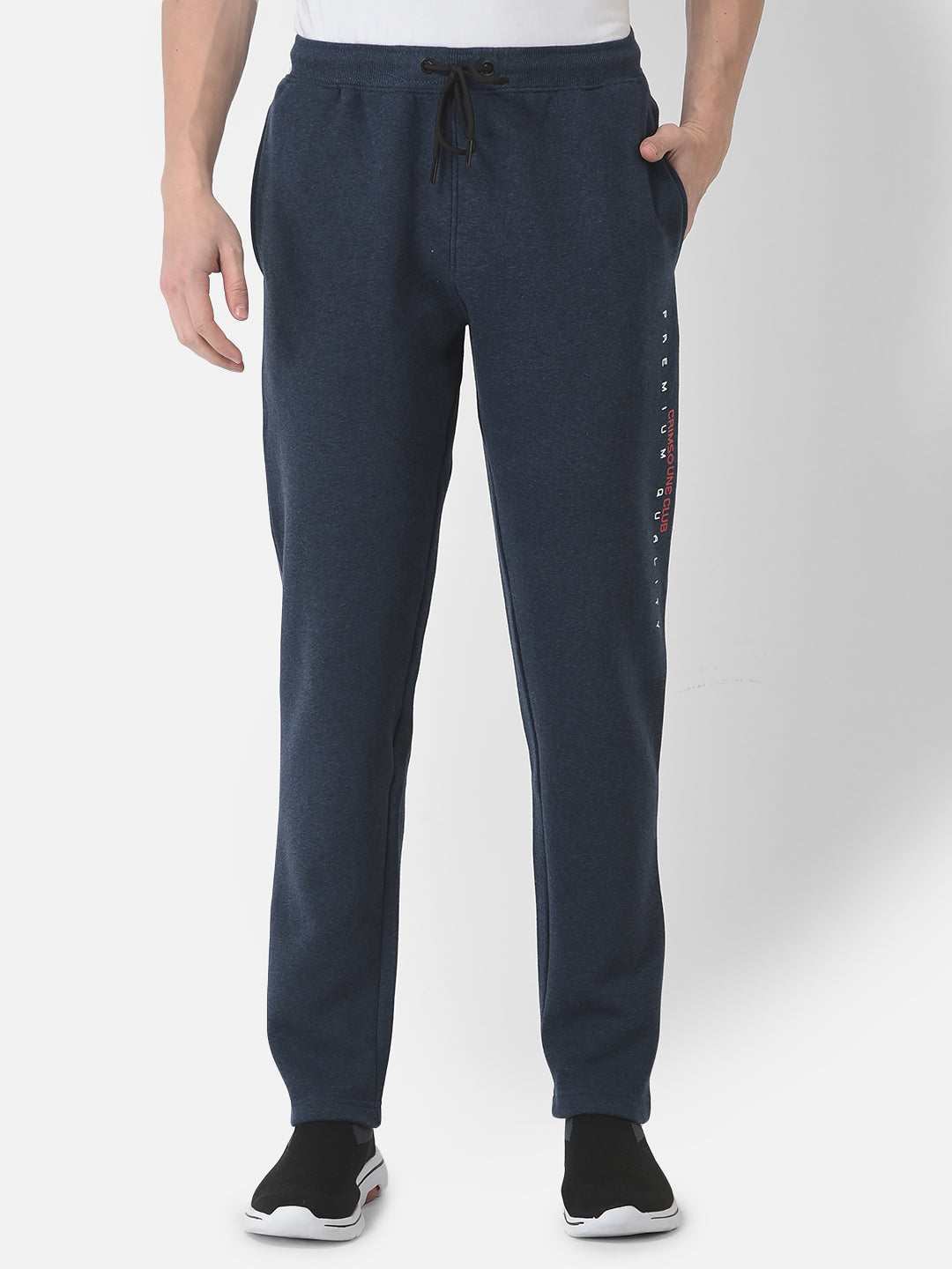  Melange Blue Typographic Track Pants