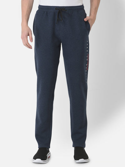  Melange Blue Typographic Track Pants