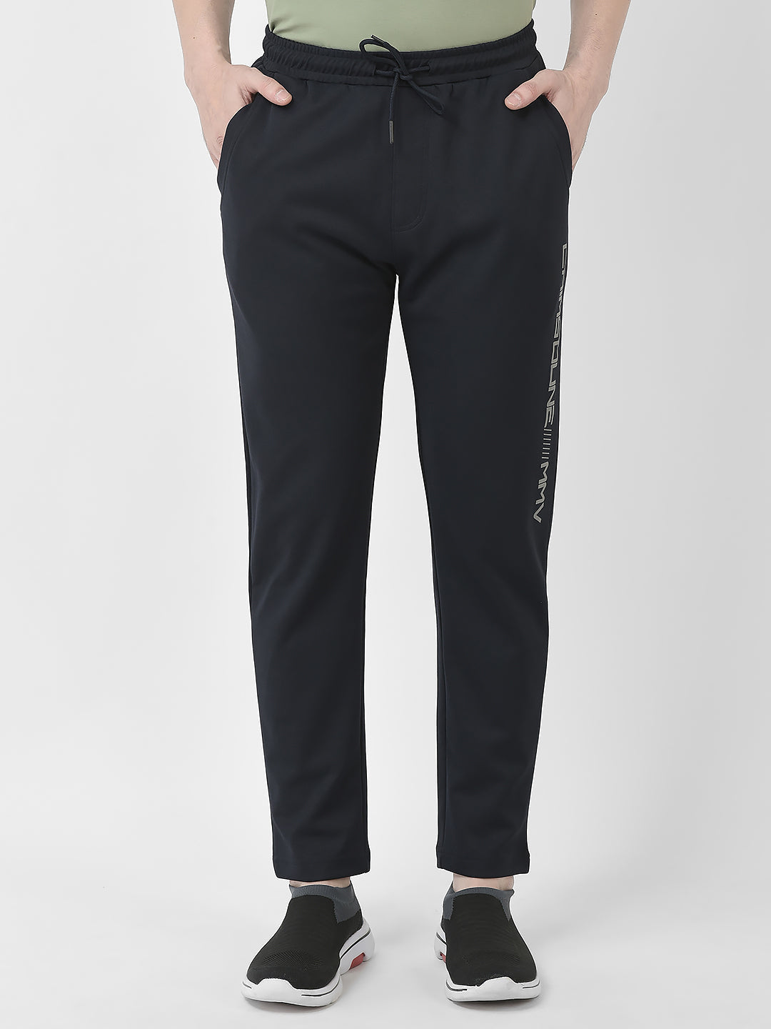  Navy Blue Logo-Work Track Pants
