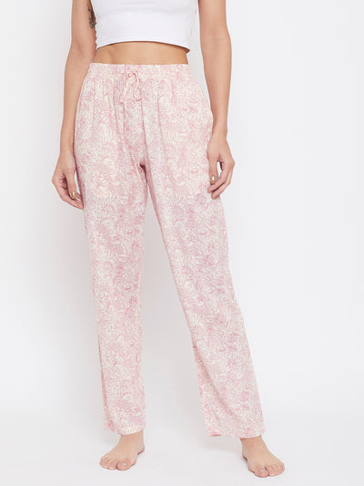 Pink Cotton Lounge Pants - Women Lounge Pants