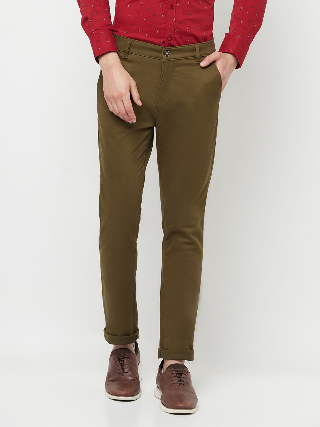 Brown Casual Trousers - Men Trousers