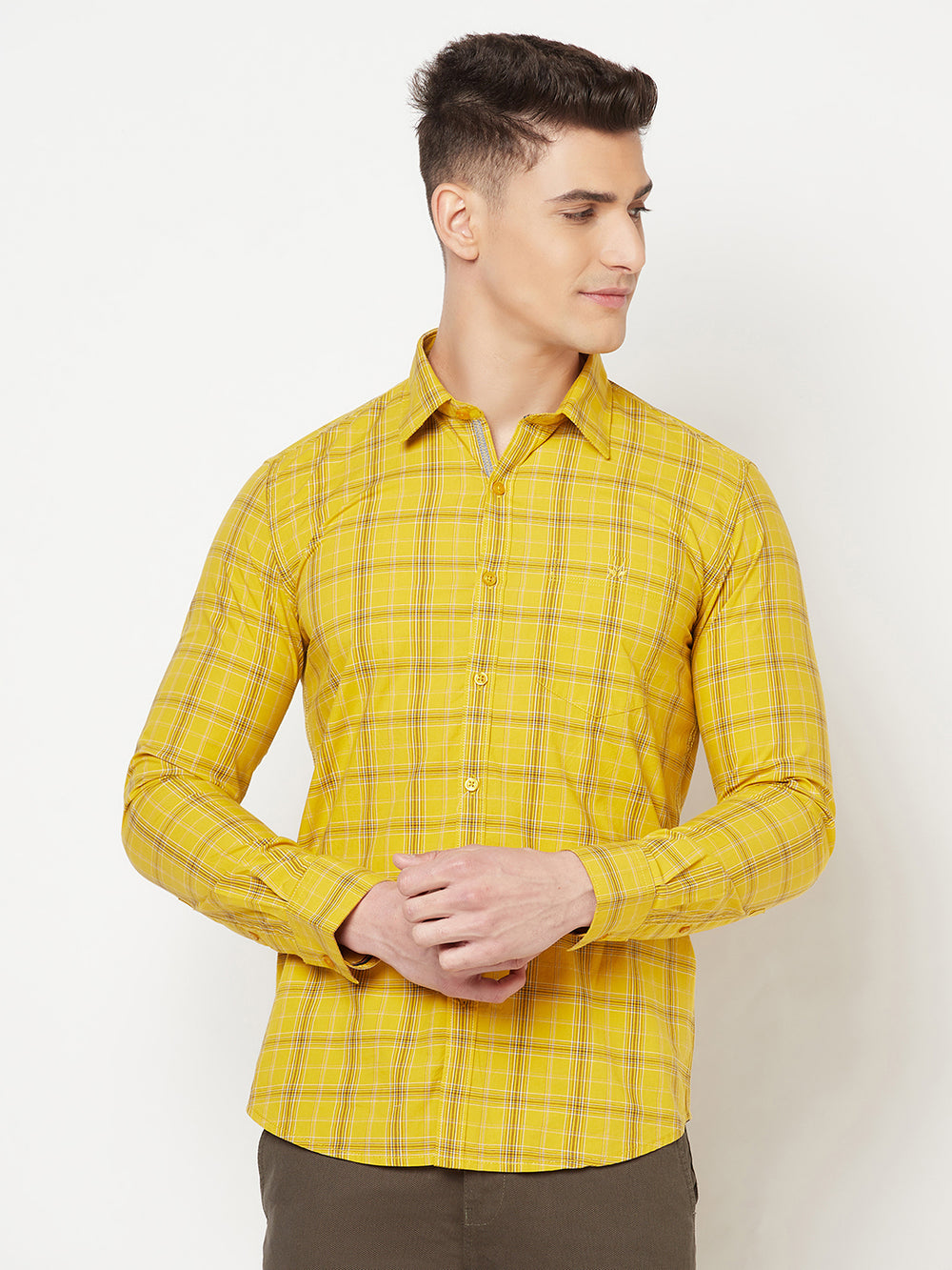 Mustard Shepherd Checked Shirt - Men Shirts