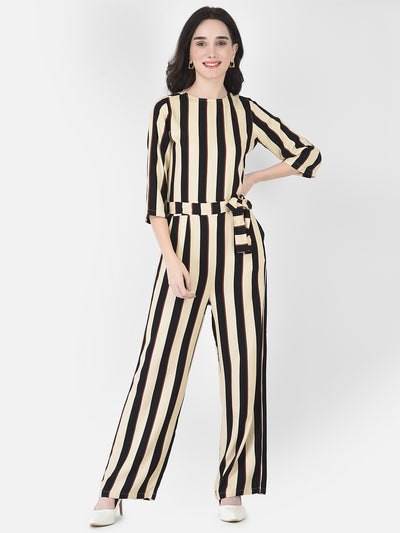 Bee Striped Jumpsuit - Women Dungarees