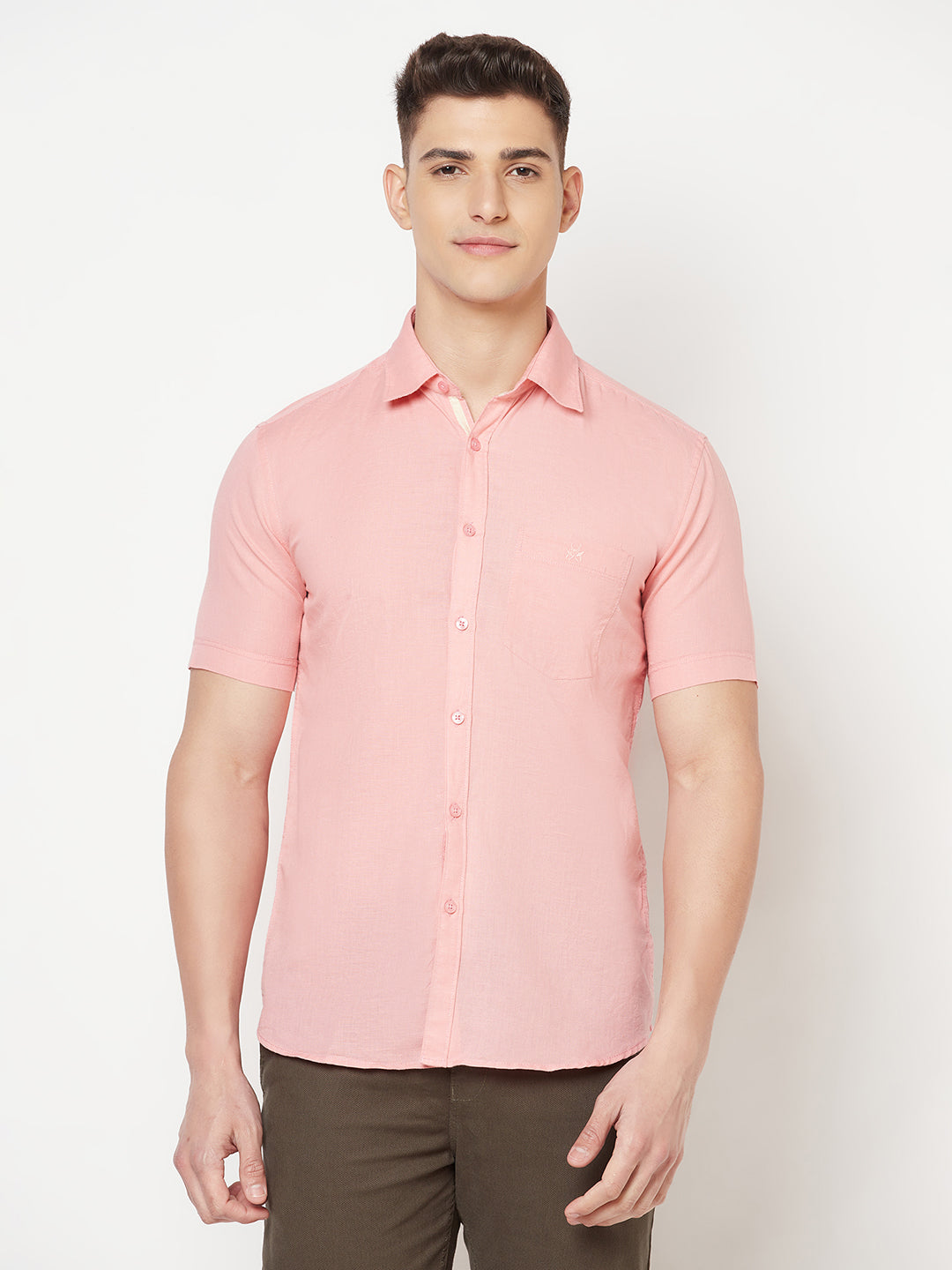 Pink Linen Shirt - Men Shirts