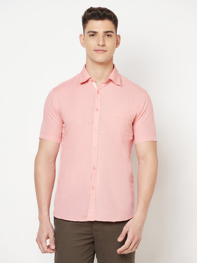Pink Linen Shirt - Men Shirts