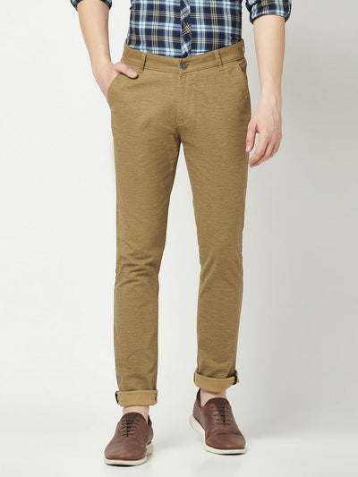  Fawn Green Textured Trousers
