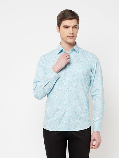 Blue Printed Casual Shirt - Men Shirts