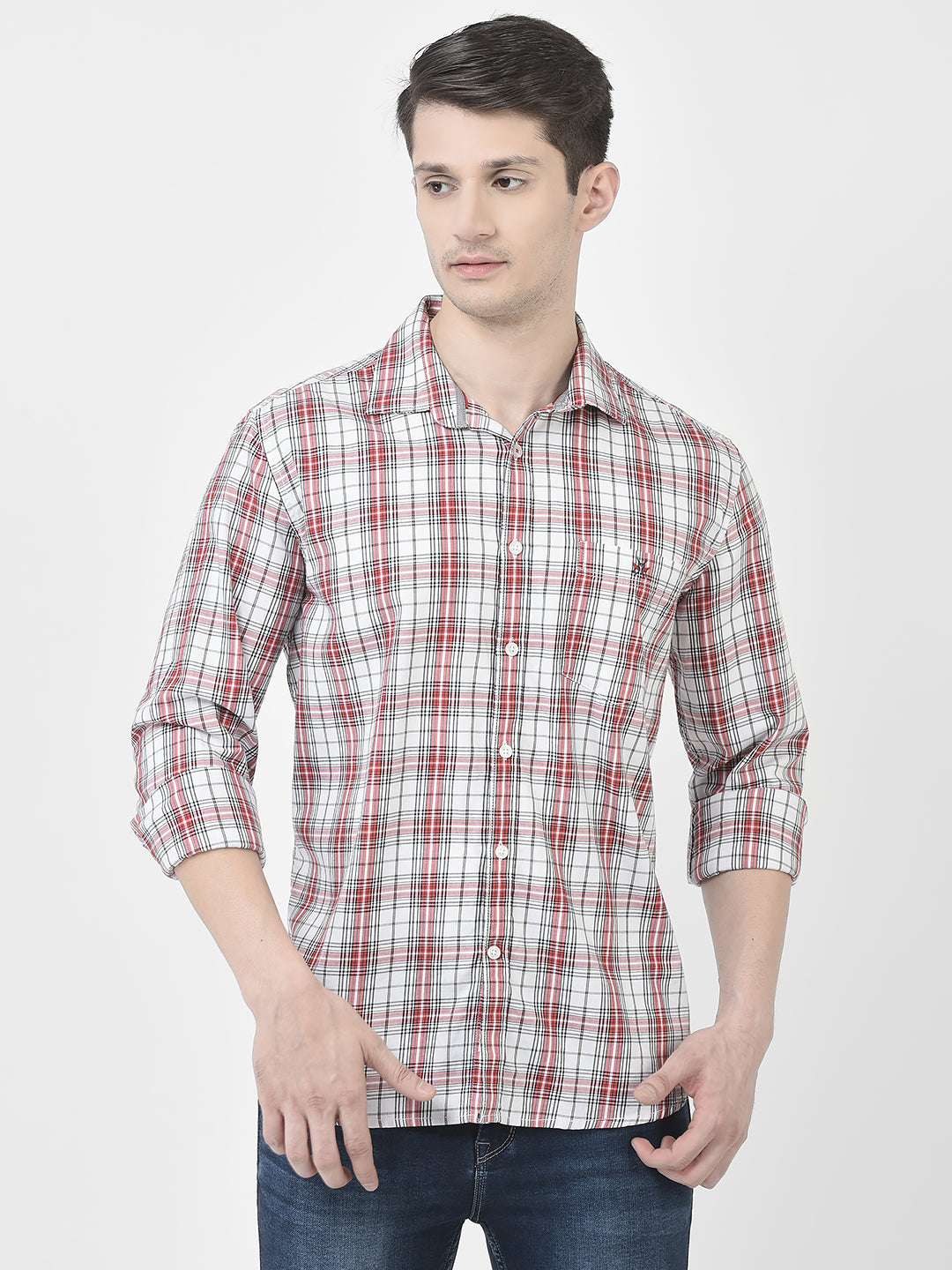 Red Flannel Shirt-Men Shirts-Crimsoune Club